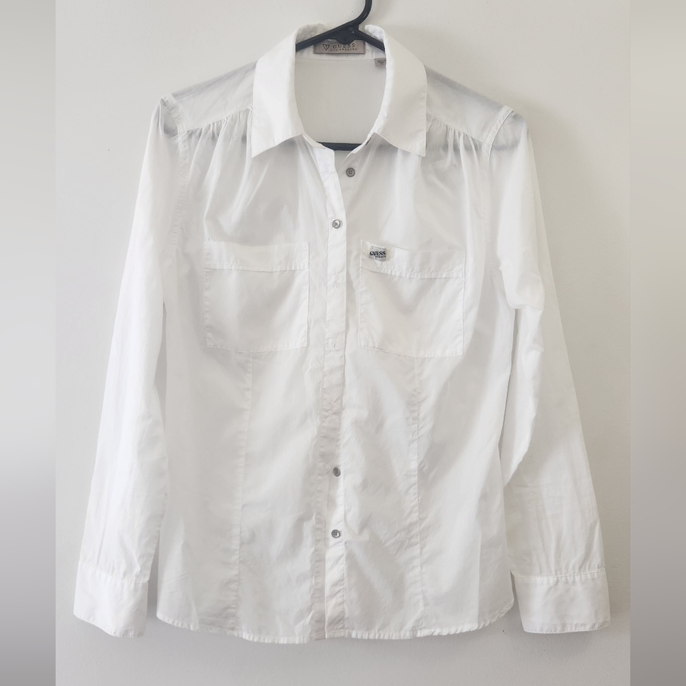 Guess Buttondown Shirt Crisp Sheer White